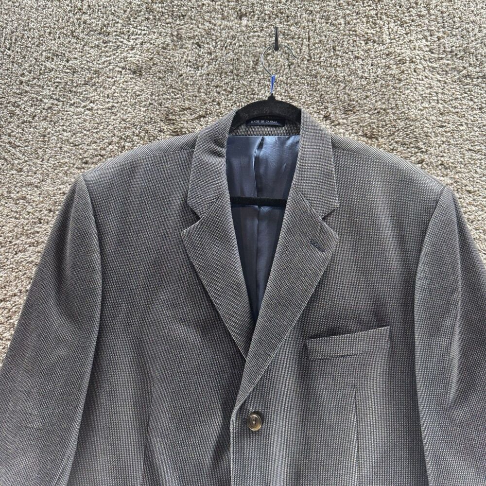 Vintage Ralph Ralph Lauren Blazer Men 48 Gray Wool Silk Union Made Double RL RRL - Picture 4 of 16